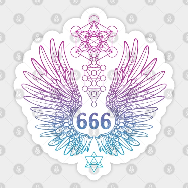 Angel Number 666 Sacred Geometry Sticker by LadyMoldavite